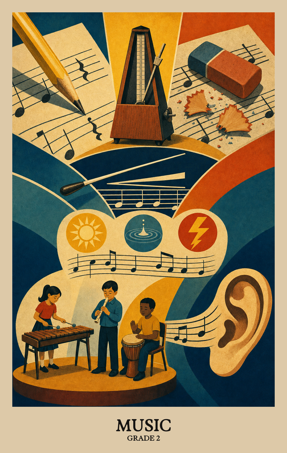 Illustration of what students learn in Grade 2 Arts: Music